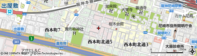 兵庫県尼崎市西桜木町43周辺の地図