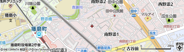 兵庫県播磨町（加古郡）南野添周辺の地図