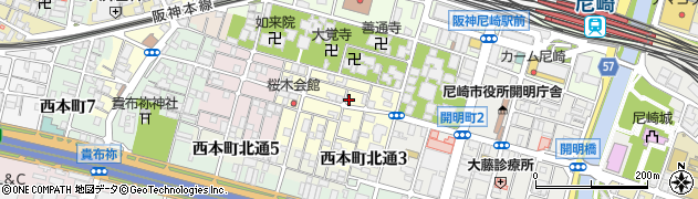 兵庫県尼崎市東桜木町98周辺の地図