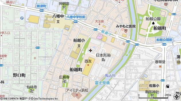 〒430-0913 静岡県浜松市中央区船越町の地図