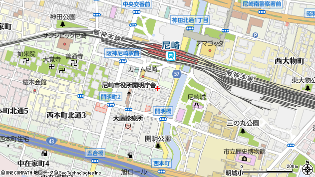 〒660-0862 兵庫県尼崎市開明町の地図