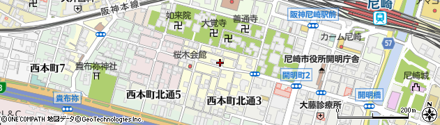 兵庫県尼崎市東桜木町33周辺の地図