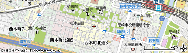 兵庫県尼崎市東桜木町101周辺の地図