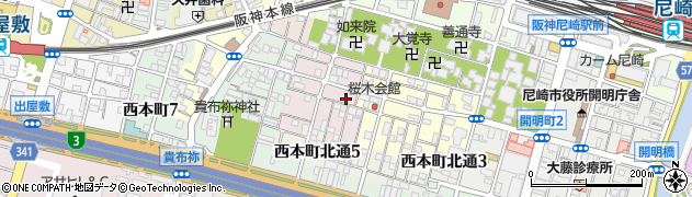 兵庫県尼崎市西桜木町31周辺の地図