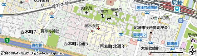 兵庫県尼崎市東桜木町35周辺の地図