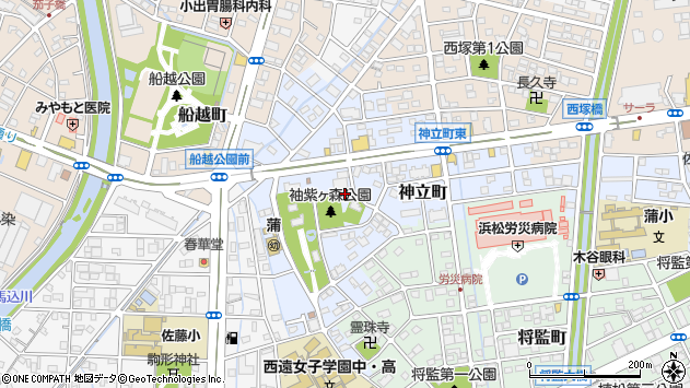 〒430-0801 静岡県浜松市中央区神立町の地図