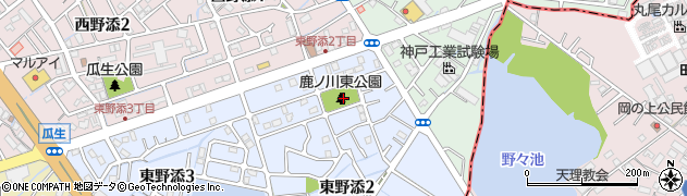 鹿ノ川東公園周辺の地図