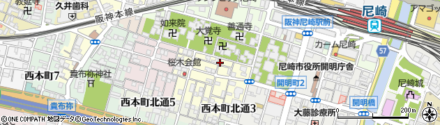 兵庫県尼崎市東桜木町14周辺の地図