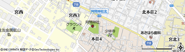 阿閇神社周辺の地図