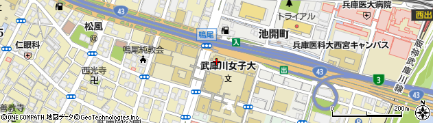 武庫川学院　教学局入試センター周辺の地図