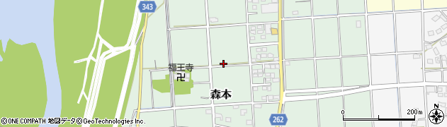 静岡県磐田市森本周辺の地図