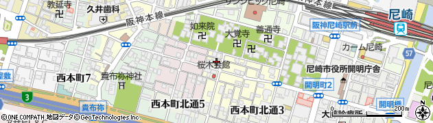 兵庫県尼崎市東桜木町25周辺の地図