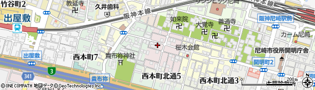 兵庫県尼崎市西桜木町24周辺の地図