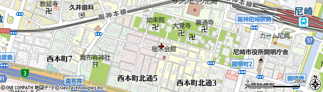 兵庫県尼崎市東桜木町24周辺の地図