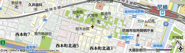 兵庫県尼崎市東桜木町17周辺の地図