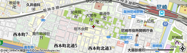 兵庫県尼崎市東桜木町16周辺の地図