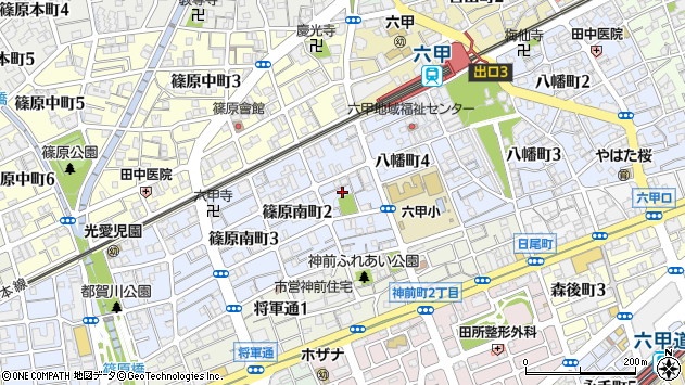 〒657-0059 兵庫県神戸市灘区篠原南町の地図