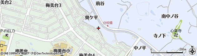 京都府木津川市梅谷（奥ケ平）周辺の地図