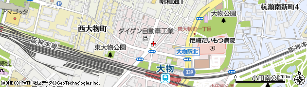 兵庫県尼崎市東大物町周辺の地図