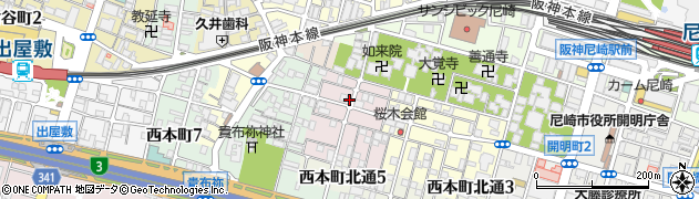 兵庫県尼崎市西桜木町13周辺の地図