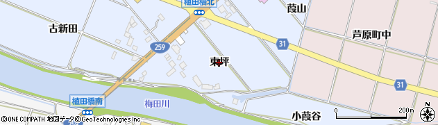 愛知県豊橋市磯辺下地町（東坪）周辺の地図