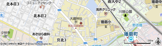 兵庫県加古郡播磨町宮北周辺の地図
