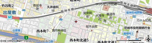 兵庫県尼崎市西桜木町10周辺の地図