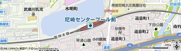 尼崎センタープール前駅周辺の地図