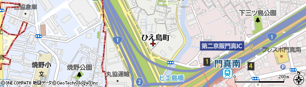 大阪府門真市ひえ島町周辺の地図