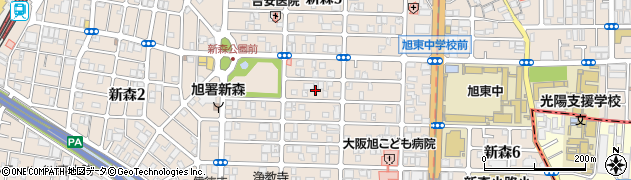 大阪府大阪市旭区新森周辺の地図