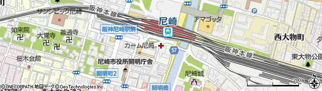 兵庫県尼崎市御園町周辺の地図