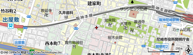 兵庫県尼崎市西桜木町8周辺の地図
