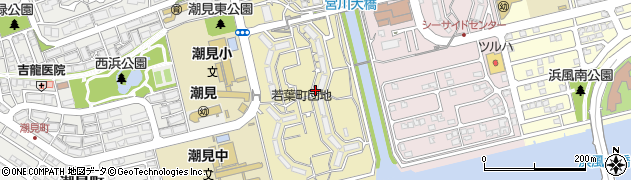兵庫県芦屋市若葉町周辺の地図