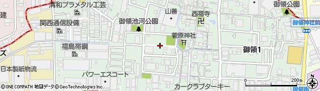 大阪府大東市御領周辺の地図