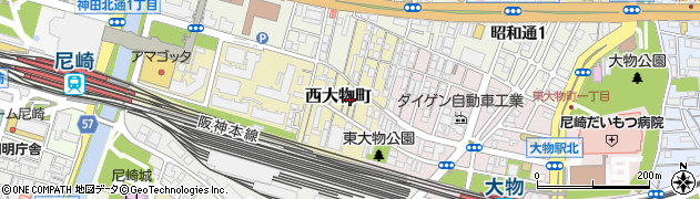 兵庫県尼崎市西大物町8周辺の地図