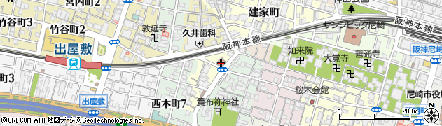 尼崎市消防局中消防署三和分署周辺の地図