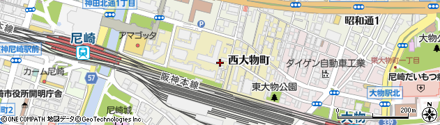 兵庫県尼崎市西大物町周辺の地図