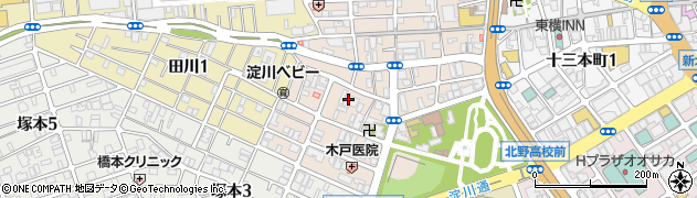 井上歯科CLINIC＆WORKS　OSAKA周辺の地図