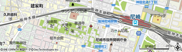 兵庫県尼崎市御園町53周辺の地図