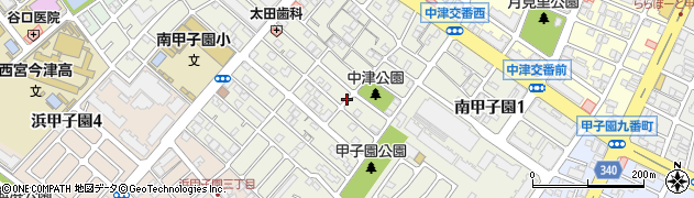 兵庫県西宮市南甲子園周辺の地図