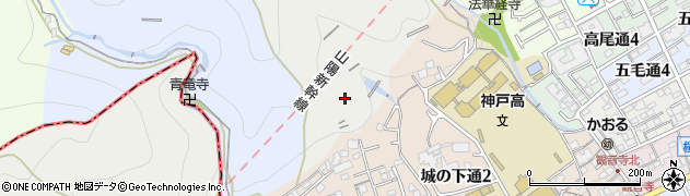 兵庫県神戸市灘区上野（城下山）周辺の地図