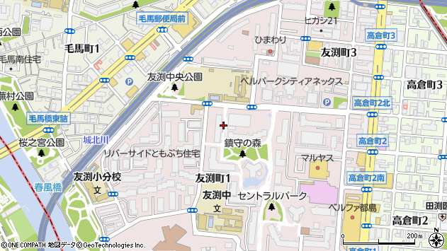 〒534-0016 大阪府大阪市都島区友渕町の地図