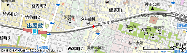 尼崎出屋敷郵便局 ＡＴＭ周辺の地図