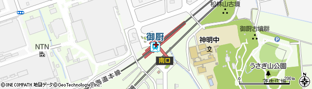 静岡県磐田市周辺の地図