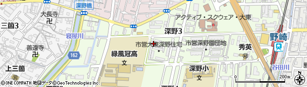 大阪府大東市深野3丁目周辺の地図