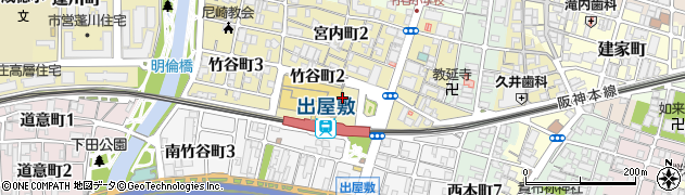 兵庫県尼崎市竹谷町周辺の地図