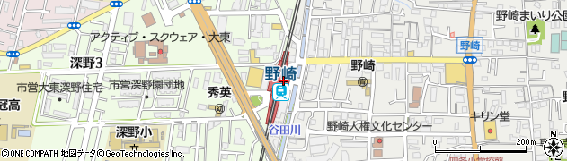 大阪府大東市周辺の地図