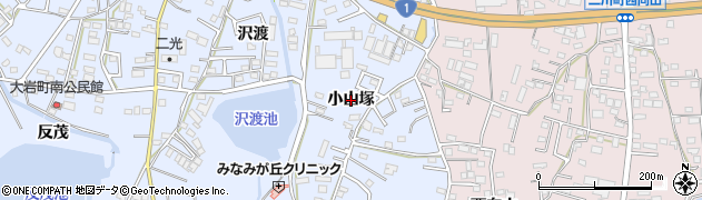 愛知県豊橋市大岩町（小山塚）周辺の地図