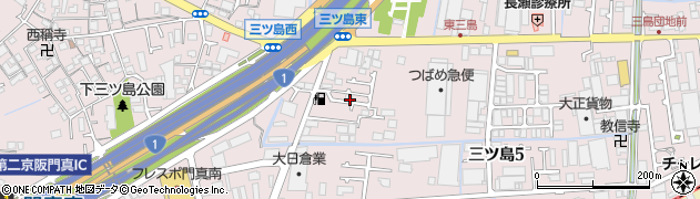 大阪府門真市三ツ島周辺の地図