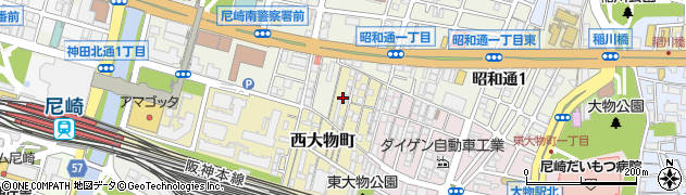 兵庫県尼崎市西大物町7周辺の地図
